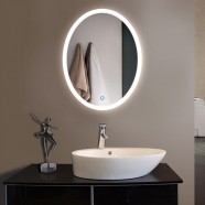 In Vertical Oval LED Bathroom Silvered Mirror, 