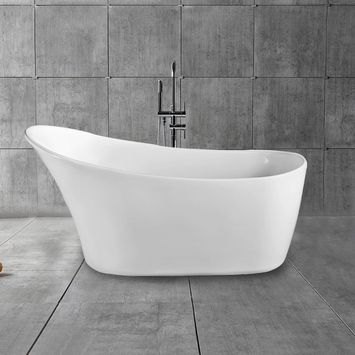67 In Single Slipper Freestanding Bathtub – Acrylic Pure White (DK-PW-45778)