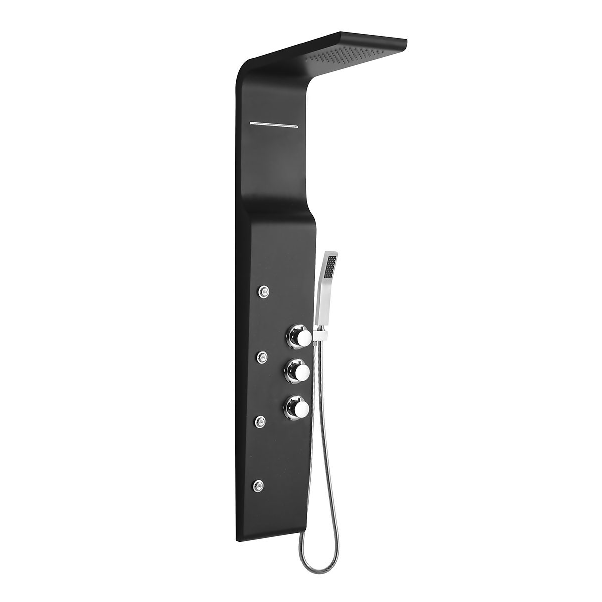 Thermostatic Black Frosted Shower Panel System - Stainless Steel (LYB-5571)
