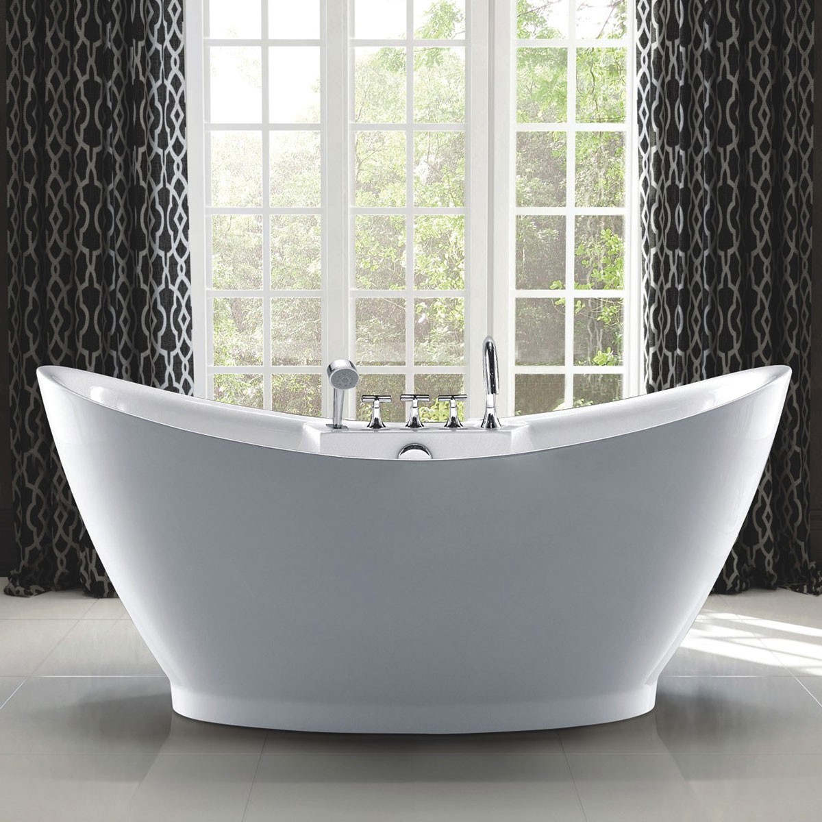67 In Freestanding Bathtub - Acrylic White (DK-SLD-YG853)