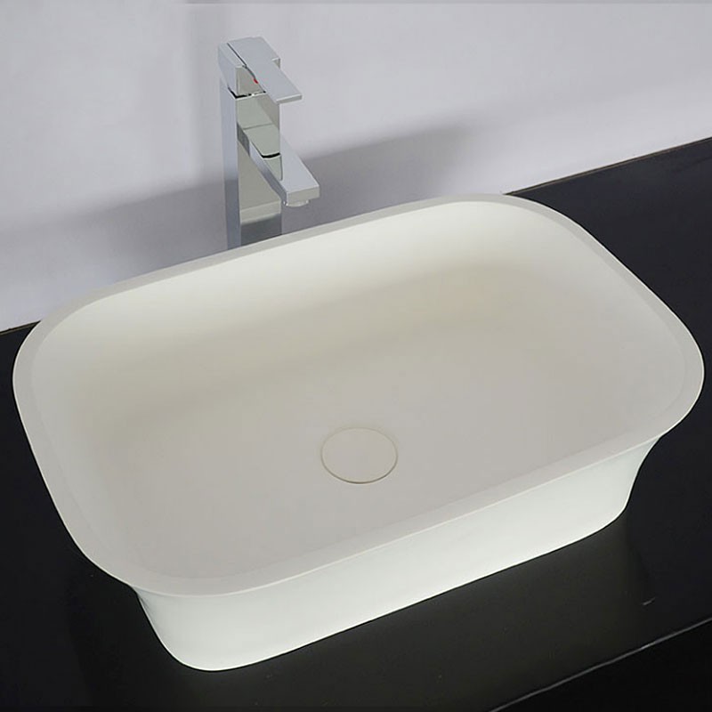 White Artificial Stone Above Counter Bathroom Vessel Sink (DK-HB9030)