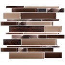 14.2 in. x 11.8 in. Glass Stone Blend Strip Mosaic Tile in Multi - 8mm Thickness (DK-AD808090)