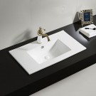 White Rectangle Ceramic Bathroom Vanity Basin (CL-4001-80)
