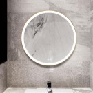 DECORAPORT 28 x 28 Inch LED Bathroom Mirror with Touch Button, Light Luxury Gold, Anti Fog, Dimmable, Vertical Mount (D902-2828)