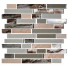 12.8 in. x 11.8 in. Glass and Stone Blend Strip Mosaic Tile - 8mm Thickness (DK-8NF0305-010)