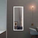 DECORAPORT 48 x 20 Inch LED Full-Length Dress Mirror with Touch Button, Explosion-proof Film, Dimmable, Black Frame, Cold & Neutral & Warm Lights, Mirror&Wall Control, Standing Holder (D1905-4820)