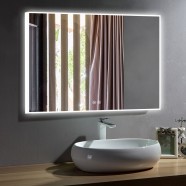 DECORAPORT 48 x 36 Inch LED Bathroom Mirror with Touch Button,Anti Fog, Dimmable, Bluetooth Speakers, Vertical & Horizontal Mount (D423-4836A)