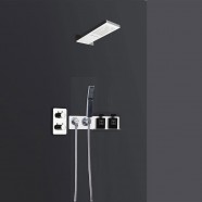 Chrome In-Wall Thermostatic Stainless Steel Shower Panel System (LYB-5564-S)