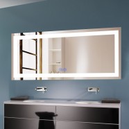 DECORAPORT 70 x 32 Inch LED Bathroom Mirror with Touch Button, Anti Fog, Dimmable, Bluetooth Speakers, Vertical & Horizontal Mount (D221-7032A)