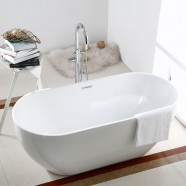 60 In Pure White Acrylic Seamless Freestanding Bathtub (DK-PW-11572)
