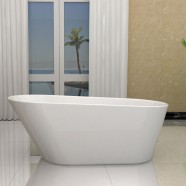 BATHCRYSTAL 61 In White Acrylic Seamless Freestanding Bathtub (DK-PW-1506B)