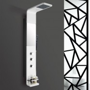 White Stainless Steel Thermostatic Shower Panel System (LYB-5527-BL)
