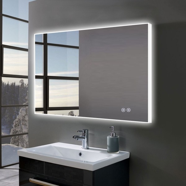 ENKI BM005 700 x 800 Backlit LED Illuminated Mirror Bathroom Wall Vertical Horizontal 