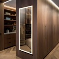 DECORAPORT 64 x 24 Inch LED Full-Length Dress Mirror with Touch Button, Explosion-proof Film, Dimmable, Gold Frame, Cold & Neutral & Warm Lights, Mirror&Wall Control, Standing Holder (D1802-6424)
