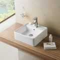 White Square Ceramic Above Counter Basin Vessel Vanity Sink (CL-1098) 