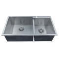 33 x 18 In. Stainless Steel Double Bowls Handmade Kitchen Sink (DG3318-R0)