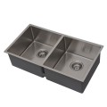 32 x 19 In. Stainless Steel Kitchen Sink, Double Bowl (DSR3219-R10)