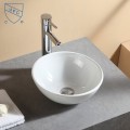 White Round Ceramic Above Counter Basin (DK-LSE-8184A)