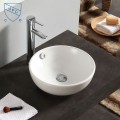 White Round Ceramic Above Counter Basin (DK-LSE-8003)