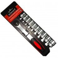 11 Pieces Socket Wrench Set, 3/8 Inch (TK-050)