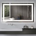 DECORAPORT 60 x 36 Inch LED Bathroom Mirror/Dress Mirror with Touch Button, Anti Fog, Dimmable, Bluetooth Speakers, Vertical & Horizontal Mount (D224-6036A)