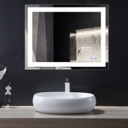 DECORAPORT 36 x 28 Inch LED Bathroom Mirror with Touch Button, Anti Fog, Dimmable, Vertical & Horizontal Mount (CT13-3628)