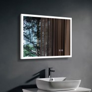 DECORAPORT 36 x 28 Inch LED Bathroom Mirror with Touch Button, Anti Fog, Dimmable, Vertical & Horizontal Mount (NT13-3628)