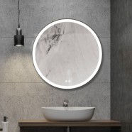 Decoraport 24 x 24 In LED Bathroom Mirror with Touch Button, Anti-Fog, Dimmable, Vertical Mount (D801-2424)