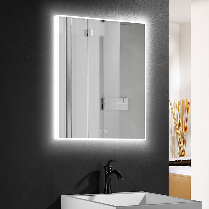 Round Wall Mounted Mirror Frameless Bathroom  Living Room 50cm Square Corner 
